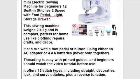 Sewing Machine Portable