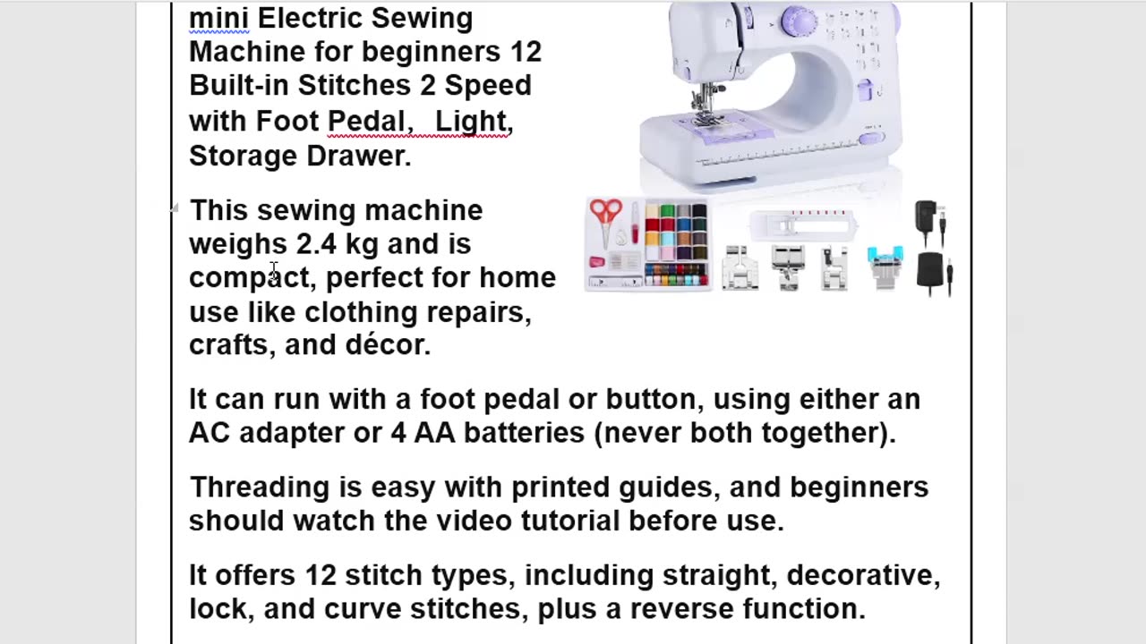 Sewing Machine Portable