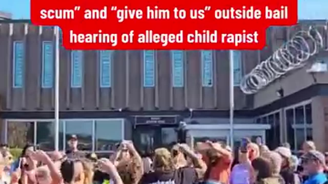 Protesters in St. Catharines chant "p*do scum"