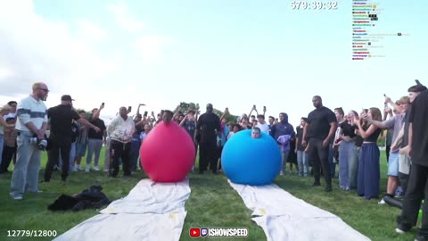 IShowSpeed beat a fan in a race inside a yoga ball at Utah State Capitol 😭🔥