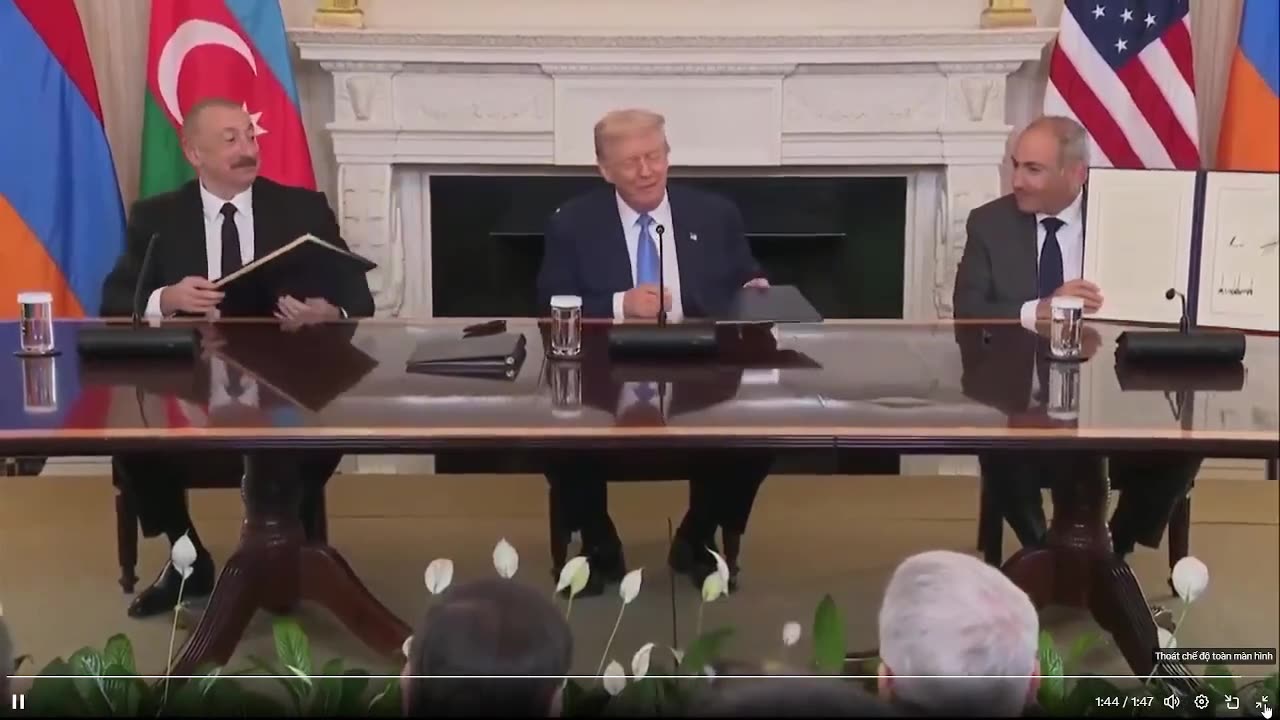 Tổng thống Donald J. Trump, Tổng thống Azerbaijan Ilham Aliyev và Thủ tướng Armenia Nikol Pashinyan