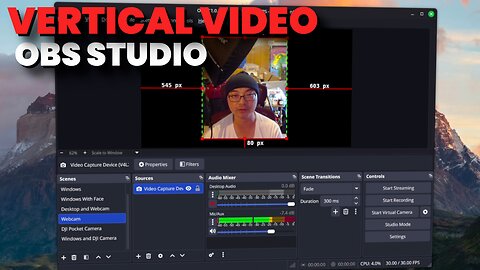 EASY OBS Vertical Video for Webcams! (How to Setup Vertical Video in OBS)