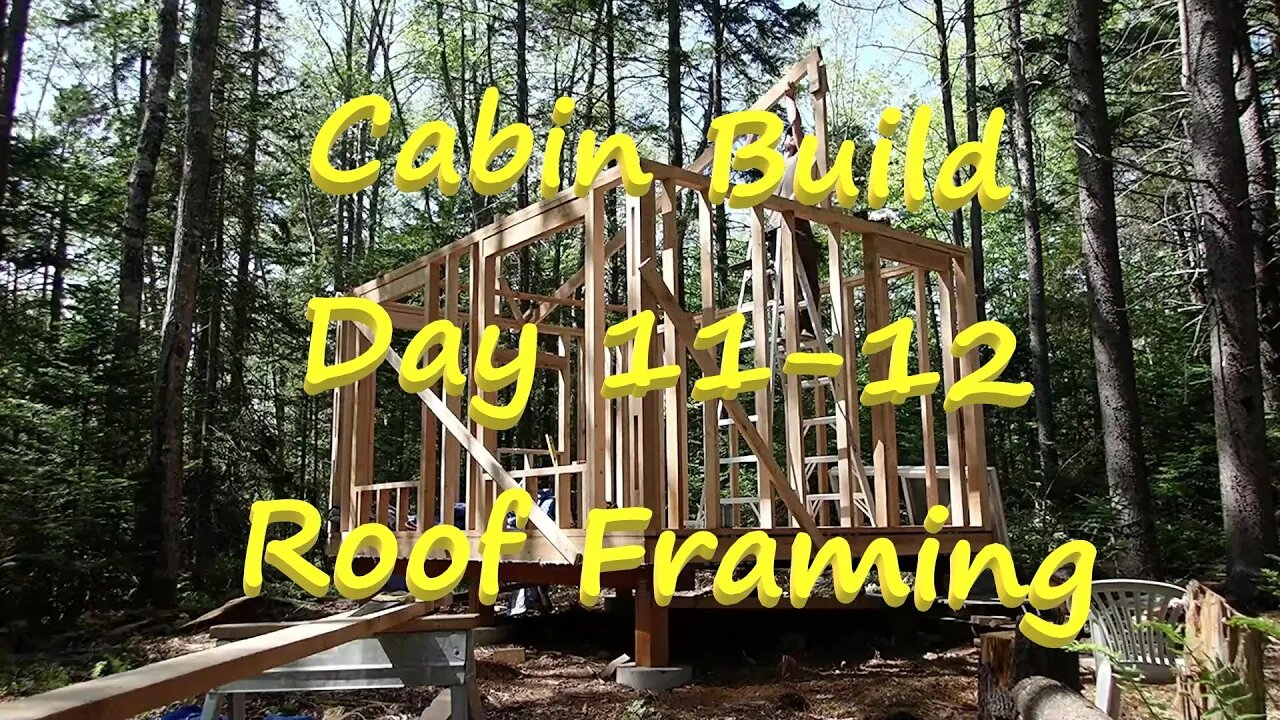 Off-Grid Cabin Build Day 11+12 - Roof Framing - June 2022