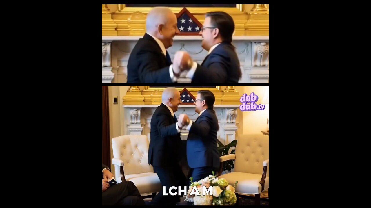 Benjamin Netanyahu Kisses Mike Johnson, fagiola love