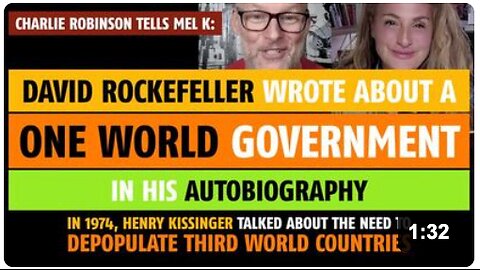 David Rockefeller wrote about a One World Government, notes Charlie Robinson