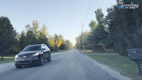 FALL SUNSET DRIVE THROUGH WINONA LAKE, INDIANA | PEACEFUL AUTUMN VIEWS IN 4K