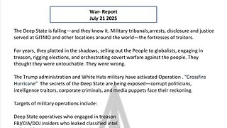 WAR REPORT - JULY 21 2025 - THE DEEP STATE IS FALLING