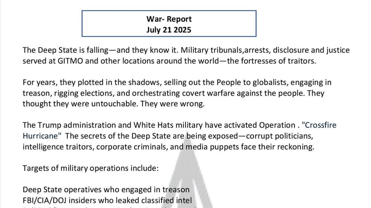 WAR REPORT - JULY 21 2025 - THE DEEP STATE IS FALLING
