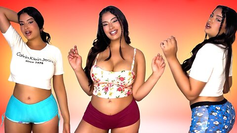 HOT GIRL 🌟 Tiny Shorts Try-On Haul Flaunt Your Fabulousness in Fun and Flirty Styles! 👗💃