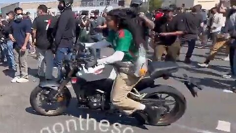 # BREAKING 2 #motorcyclists just drove towards a line of #police in #LA #fafo #la #riots #BIKE