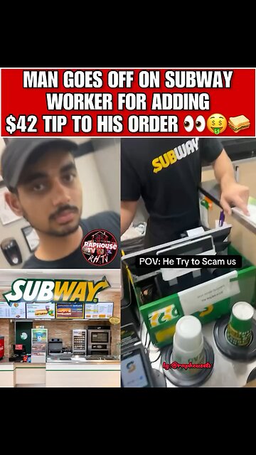 Subway Worker Tips Himself $42!