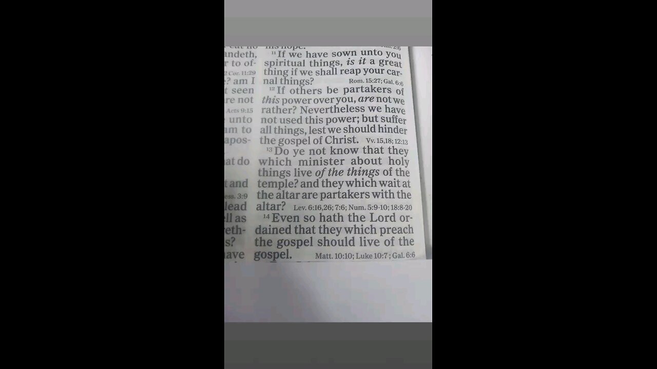 1 Corinthians 9:11-14
