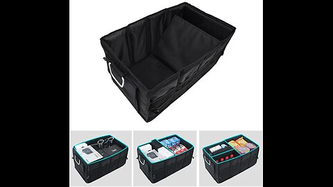 Multifunctional Foldable Car Trunk Storage Box, with 50.32L Large Capacity, Detachable Partition