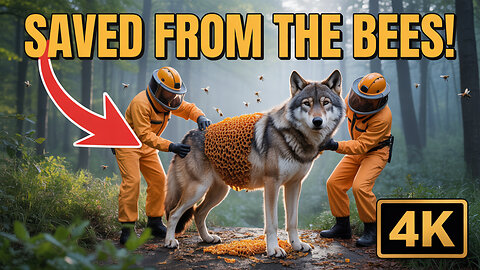 Rescue Team Saves Wolf Covered in Honeycomb and Bees