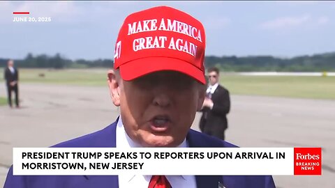 Trump Receives Multiple Questions From Reporters After Arriving In NJ Air Force One