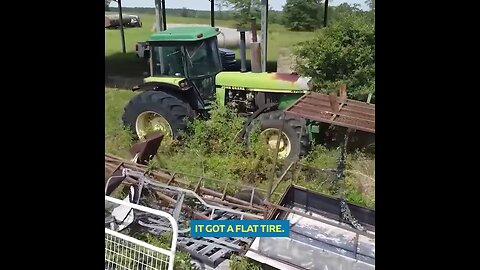 John Deere Farm Tractor Hiding In A Hay Field!