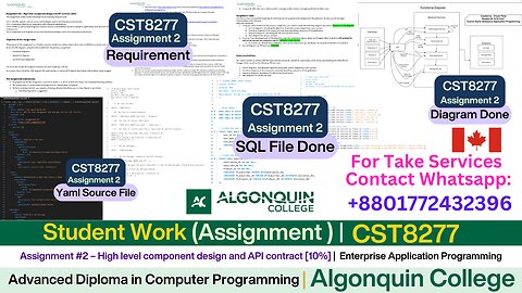 Client Work (Assignment) | CST8277 Assignment 2 Component Design + API Contract | Algonquin College