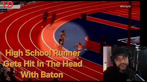 High School Runner Gets Hit In The Head With Baton