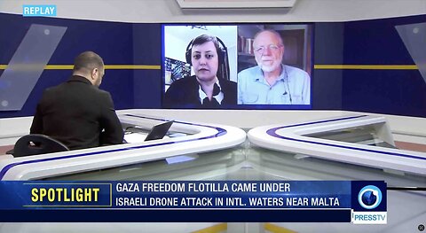 Israel Attacks Aid Ship Off Malta (Kevin Barrett and Charlotte Kates on Press TV)