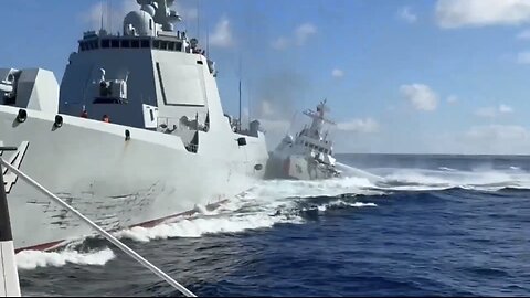 CHINESE NAVY SHIP COLLIED🚤🎣🛥️💥⛴️📸WITH CHINESE COAST GUARD VESSEL🚤🎣🌊⛴️💥🛥️💫