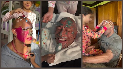 Dwayne Johnson’s Adorable Daddy-Daughter Makeup Session! 💄💪