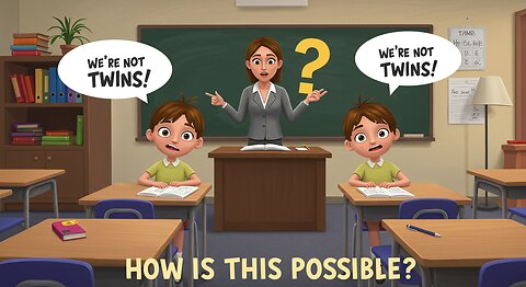 Two Kids Look Alike But Deny Being Twins | Try Solving This Mind Bending Classroom Riddle Today