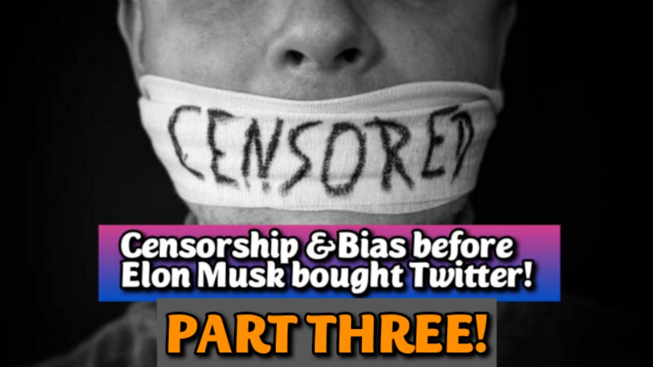 LIVE! Tue-Apr.1,-25 8p ET! PART3 Censorship and Bias before Elon Musk bought Twitter/X.