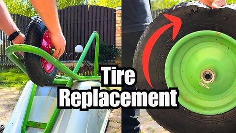 Easy Wheelbarrow Tire Replacement with New Wheel
