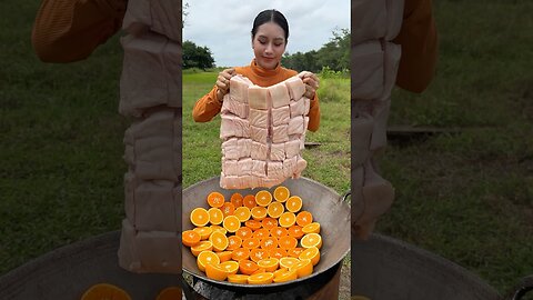 Pork crispy with orange cook recipe #shortvideo #shorts #coocking #foodvideo #recipe