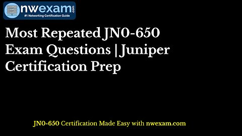 Most Repeated JN0-650 Exam Questions | Juniper Certification Prep
