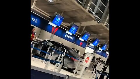 A car rammed into the entrance to Detroit Airport in the US