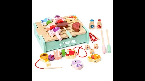 Wooden Play Barbecue Kids Grill Playset