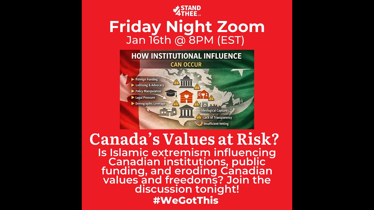 S4T Friday Zoom Jan 16th @ 8PM (EST) - Islamic Influence?