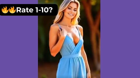 🔥 Rate Her Body in This Baby Blue Shorts Playsuit 1-10? 😍 Supermodel 4K