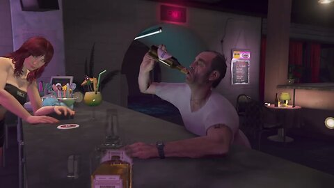 GTA 5From original alternate reality to this one he drink because it take him for awhile