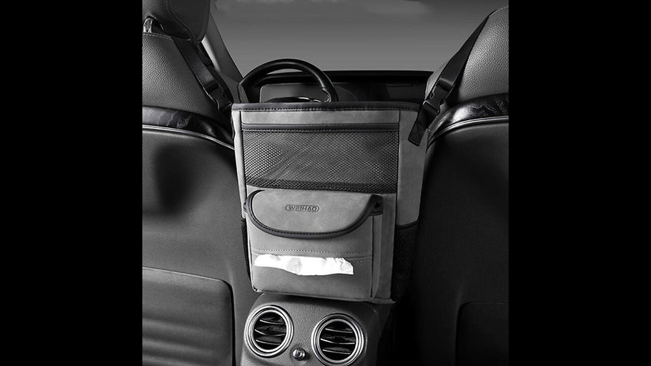 Car Seat Gap Faux Fur Storage Hanging Bag Mesh Organizer