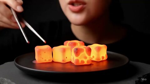 1 Hour of Satisfying AI ASMR Eating Lava Food! - AI ASMR Lava Eating Compilation