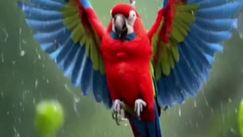 Parrot Parents Brave the Rain to Protect Their Babies – Heartwarming Nature Story