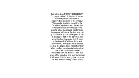 How do I scroll the YouCompleteMe GetDoc popup with the keyboard