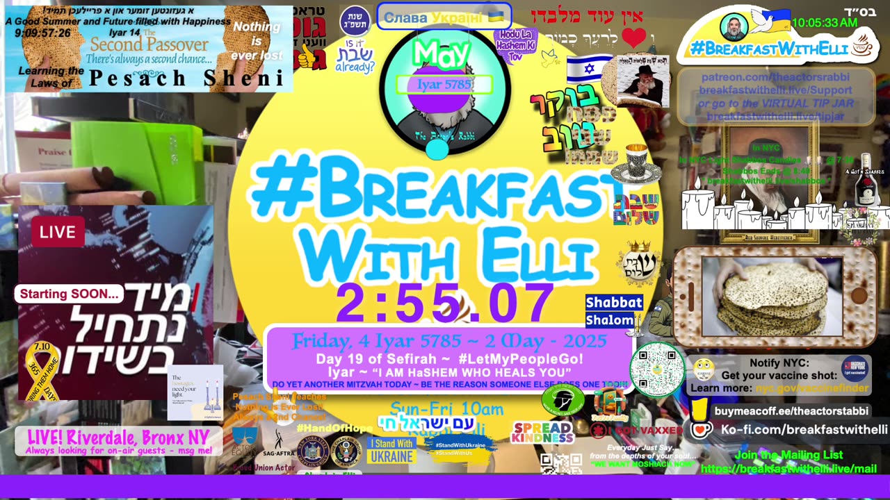 SHOW NOTES: Breakfast with Elli - FRIDAY - 2 May 2025 - 4 Iyar - 5785