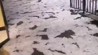 Flooding hit Golden Walk Mall in Germiston, South Africa, after a massive hailstorm