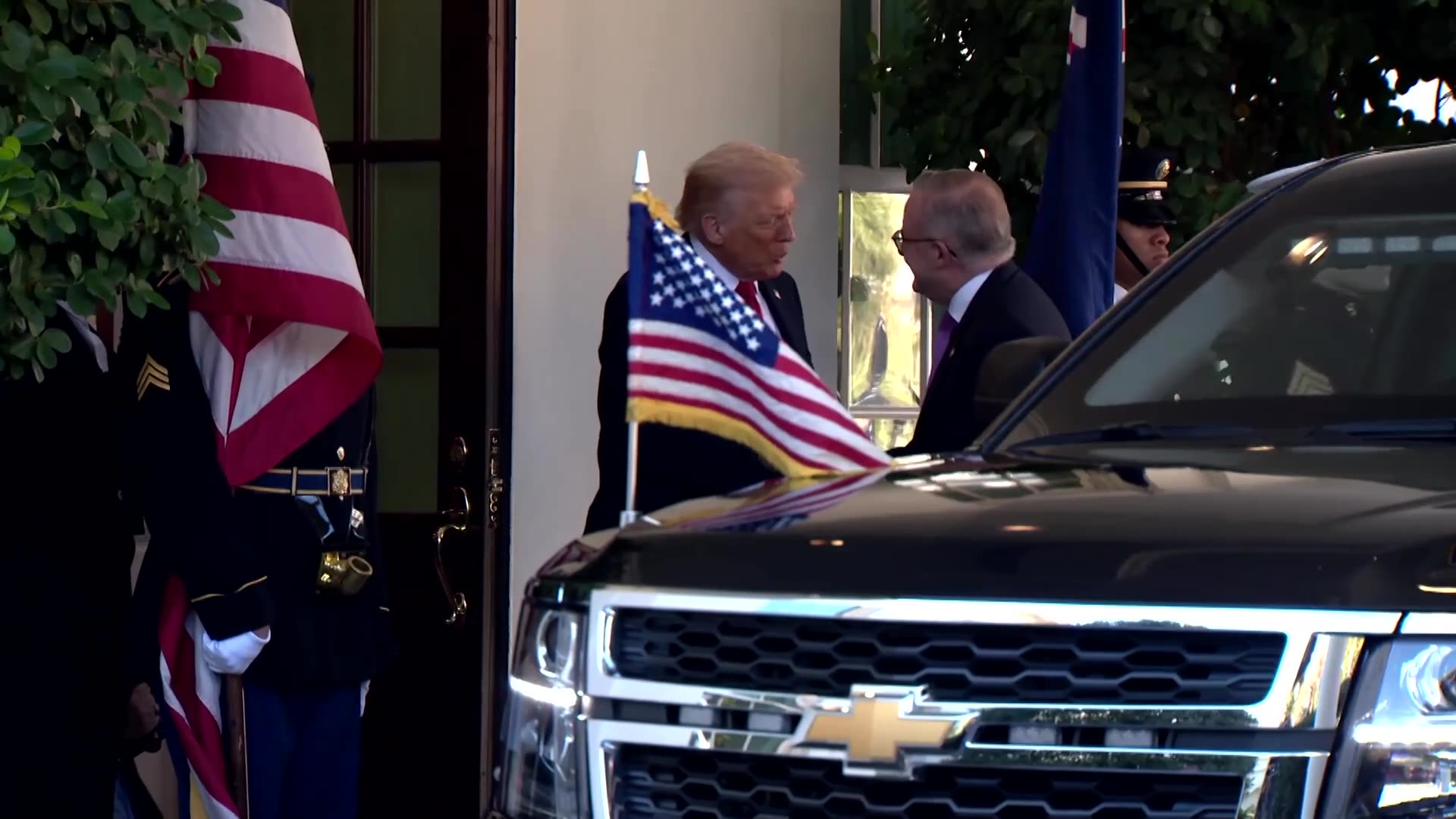 ‘We love them,’ Trump says of Australians as he greets Albanese