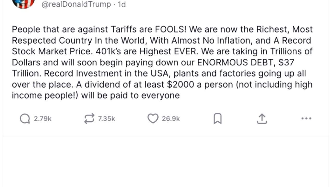 Trump Floats $2,000 Tariff Checks — Congress Shouldn’t Get One