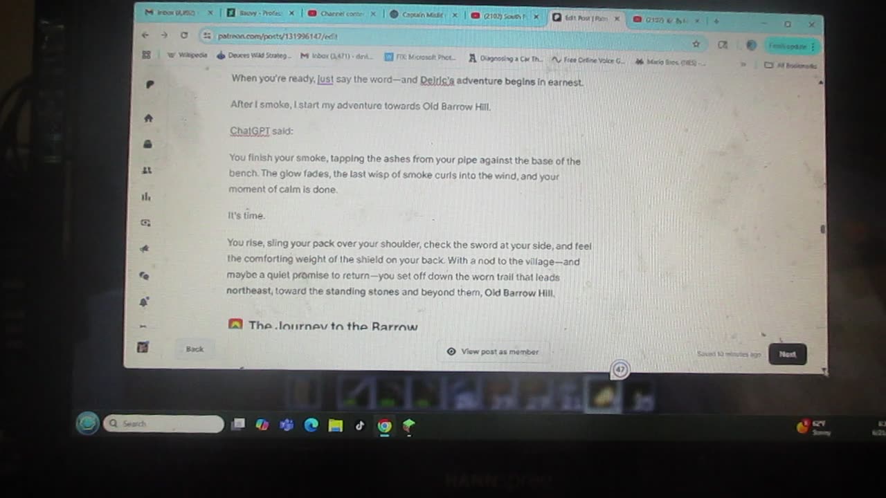 Wow. I discovered you can play D & D on ChatGPT. 6/22/2025