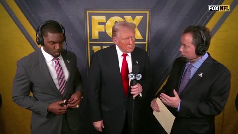 President Trump in the FOX booth at the Commanders game