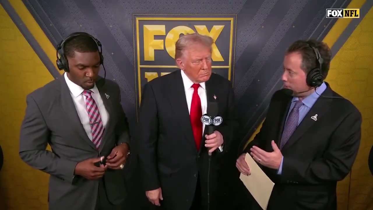 President Trump in the FOX booth at the Commanders game