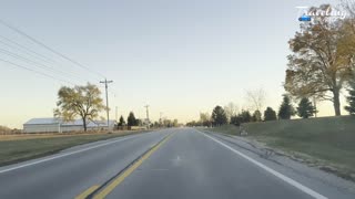 FALL SUNSET DRIVE THROUGH WINONA LAKE, INDIANA | PEACEFUL AUTUMN VIEWS IN 4K