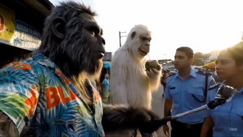 "Monkey Ko Police Ne Pakad Liya 😱🚓 | Full Scene Caught on Camera | Viral Drama 2025"