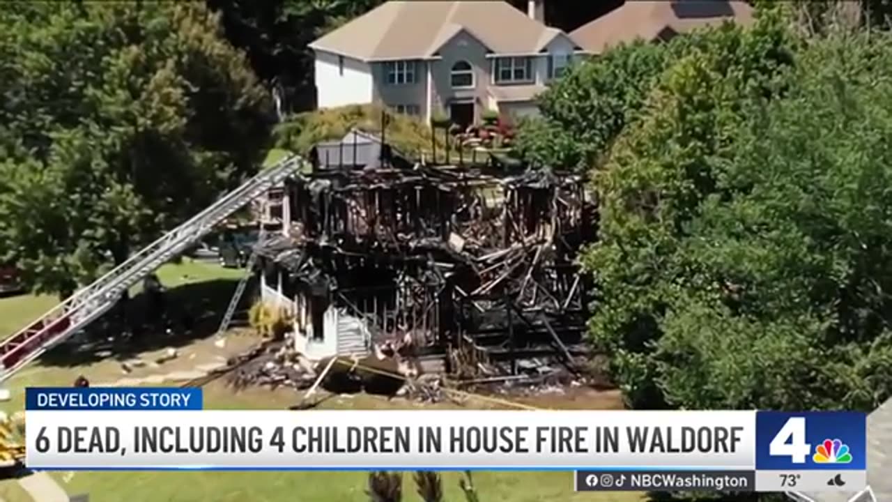 6 dead, including 4 children, in house fire in Charles County