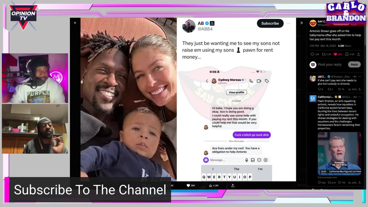 Antonio Brown Clowns His Baby Mother For Begging Him For Rent Money On IG.